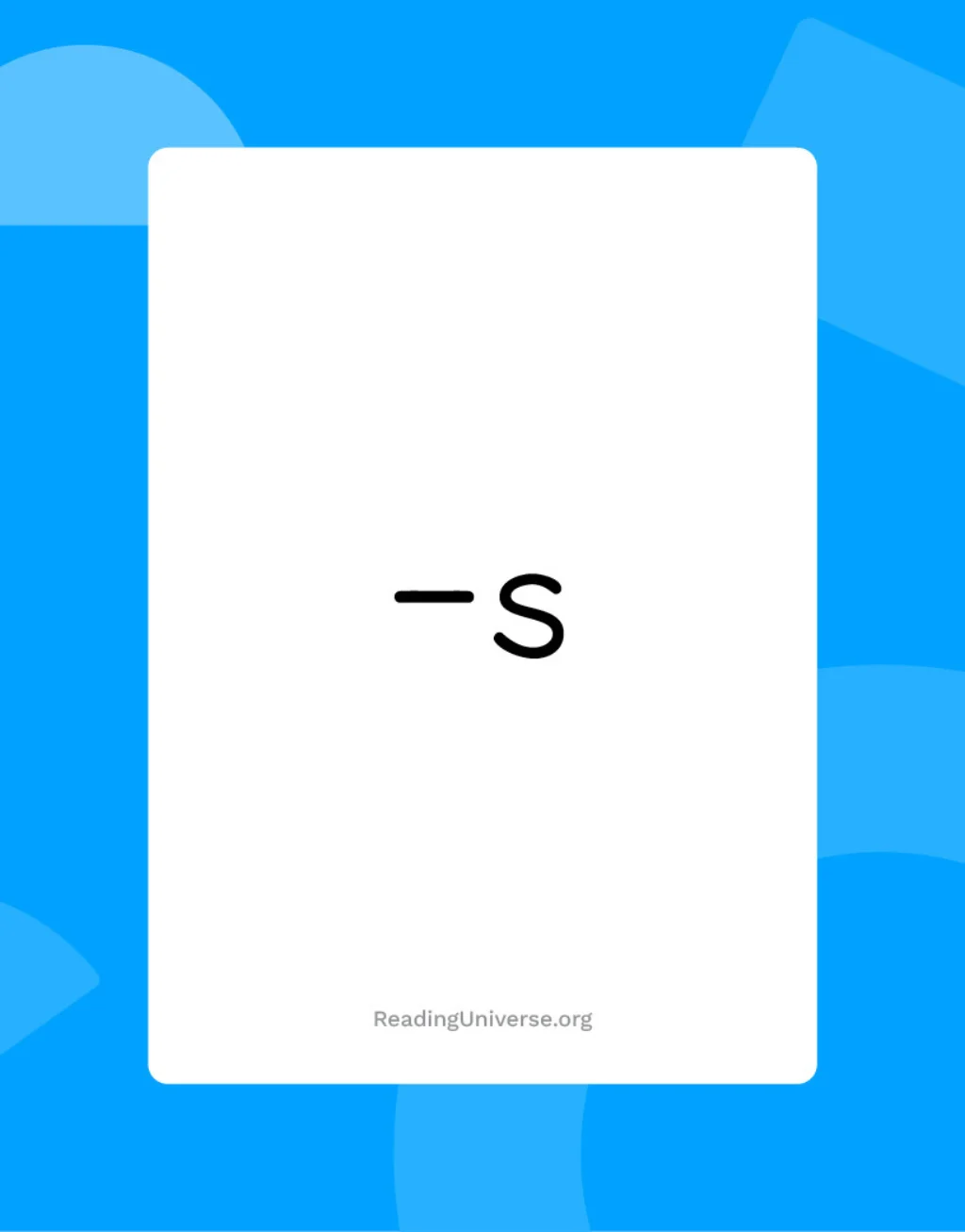 Suffix '-s' flash card
