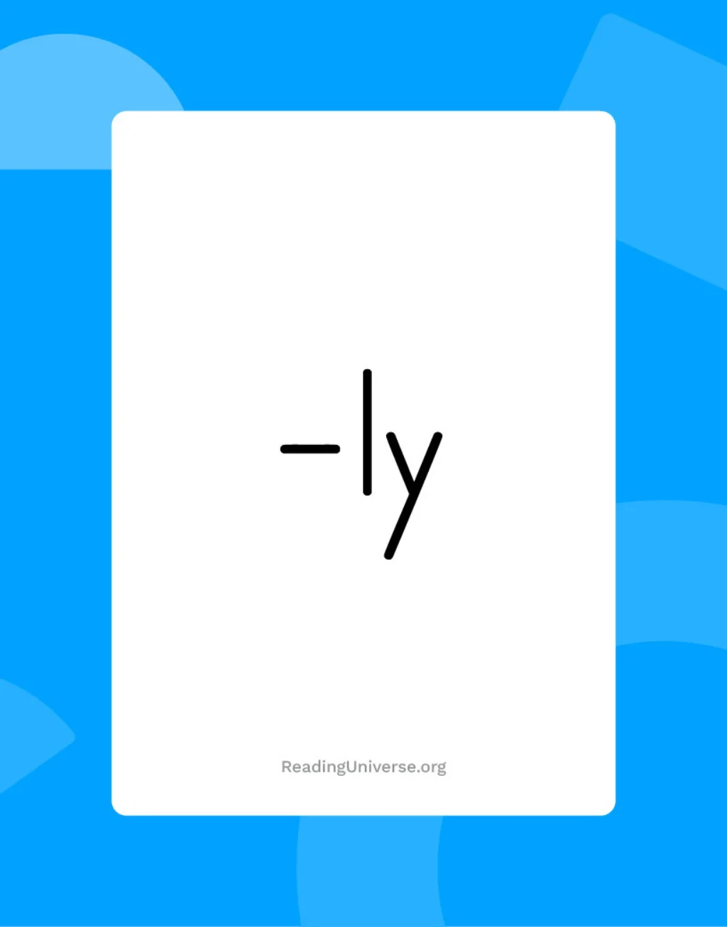 Suffix '-ly' flash card