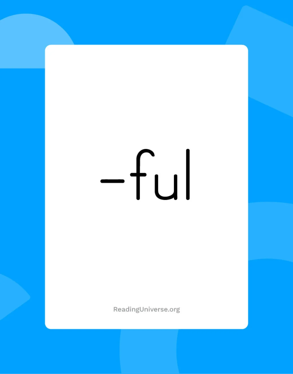 Suffix '-ful' flash card