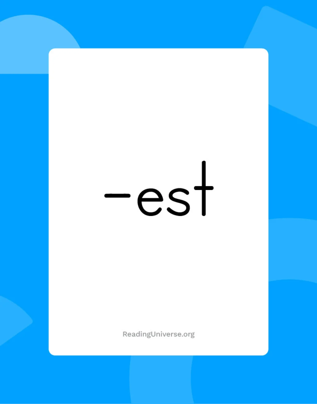 Suffix '-est' flash card