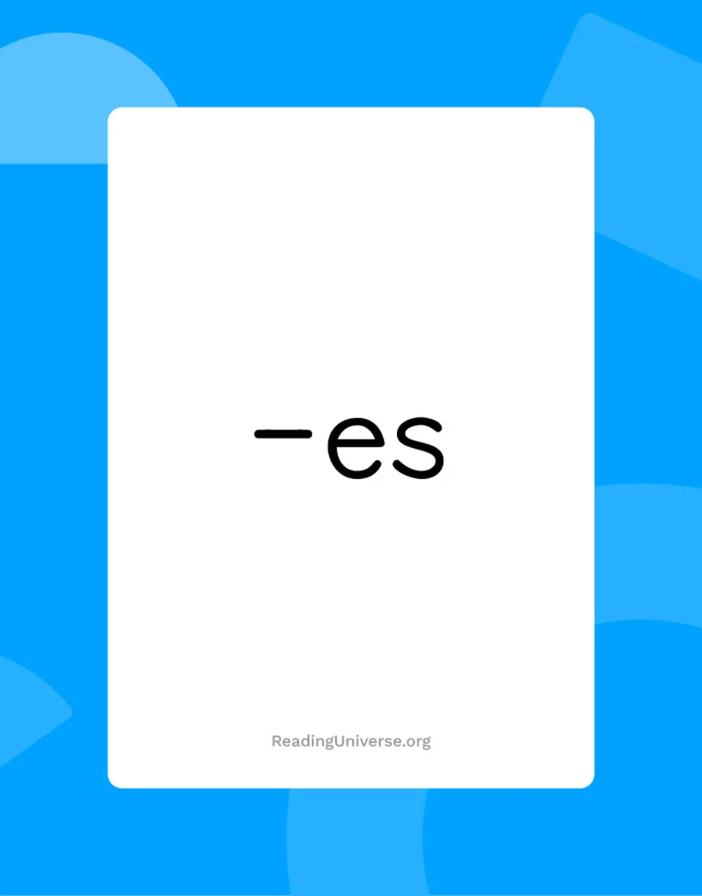 Suffix '-es' flash card