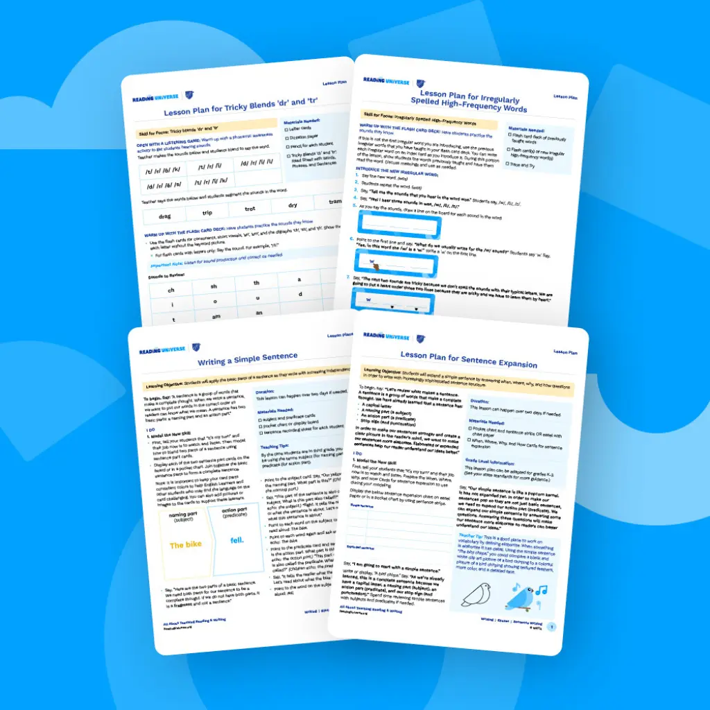 collection of teacher lesson plans from Reading Universe