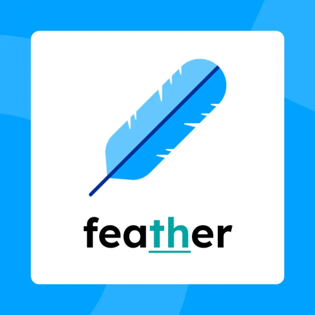 An image of a feather and the word "feather," with the 'th' underlined.