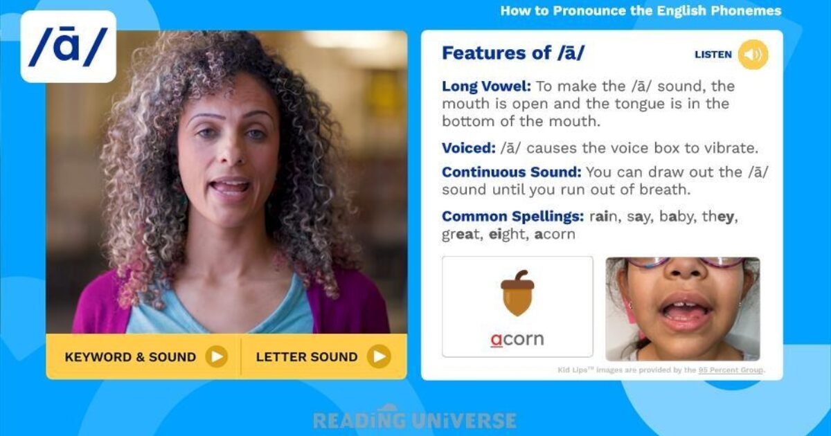 Reading Universe | How to Pronounce the /ā/ Sound
