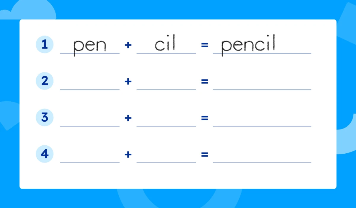 pen + cil = pencil.