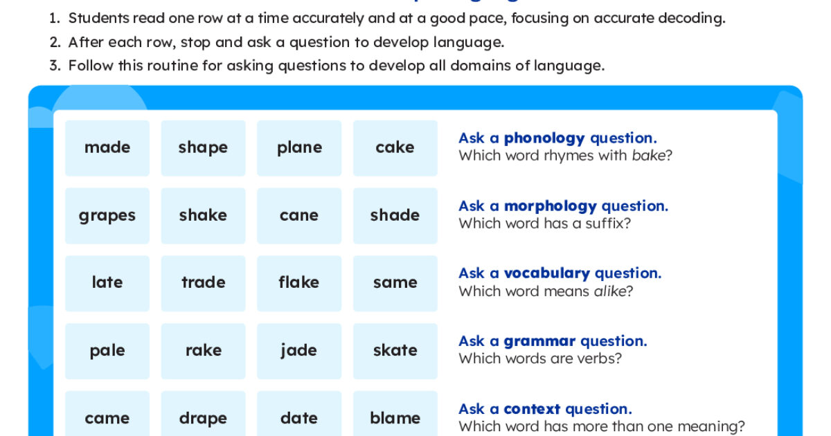 Reading Universe | How to Use a Read Sheet to Develop Language